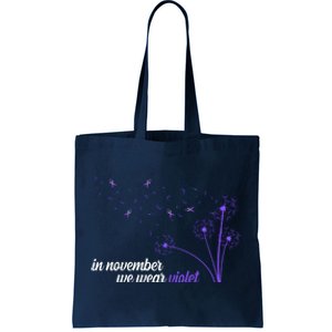 In November We Wear Violet Alzheimer Awareness Tote Bag