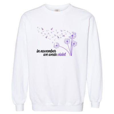 In November We Wear Violet Alzheimer Awareness Garment-Dyed Sweatshirt