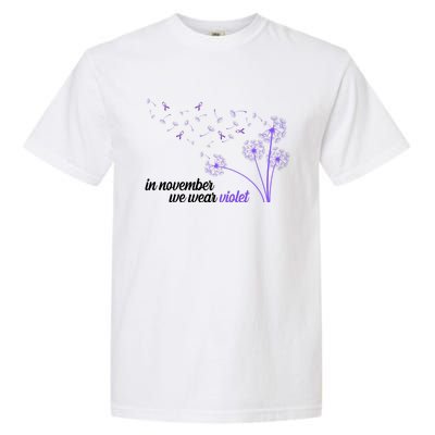 In November We Wear Violet Alzheimer Awareness Garment-Dyed Heavyweight T-Shirt