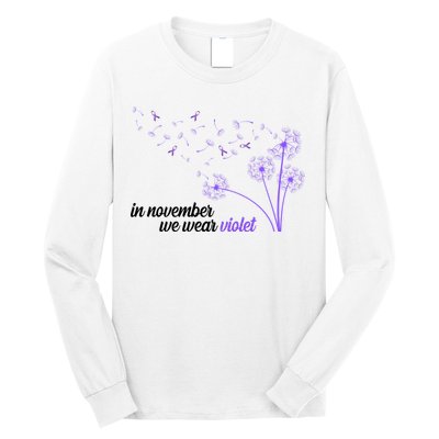 In November We Wear Violet Alzheimer Awareness Long Sleeve Shirt