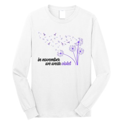 In November We Wear Violet Alzheimer Awareness Long Sleeve Shirt