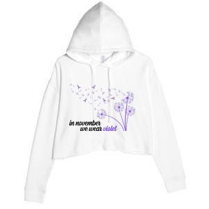 In November We Wear Violet Alzheimer Awareness Crop Fleece Hoodie