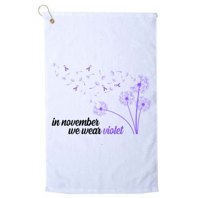 In November We Wear Violet Alzheimer Awareness Golf Towel
