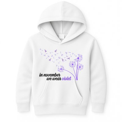 In November We Wear Violet Alzheimer Awareness Kids Hoodie