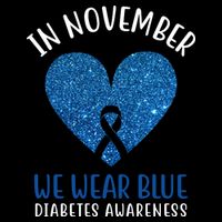 In November We Wear Blue Diabetes Awareness Heart Ribbon Impact Tech Backpack