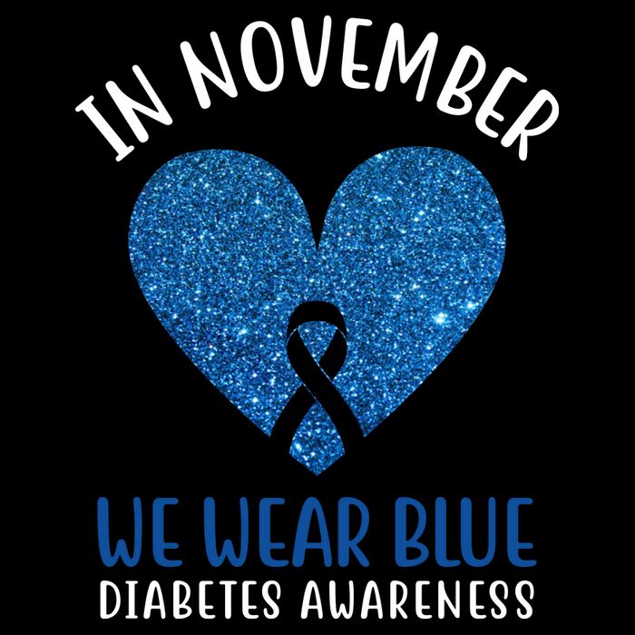 In November We Wear Blue Diabetes Awareness Heart Ribbon Impact Tech Backpack
