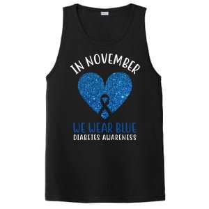 In November We Wear Blue Diabetes Awareness Heart Ribbon PosiCharge Competitor Tank