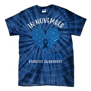 In November We Wear Blue Diabetes Awareness Heart Ribbon Tie-Dye T-Shirt