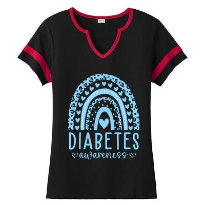 In November We Wear Blue Diabetes Awareness Month Ladies Halftime Notch Neck Tee