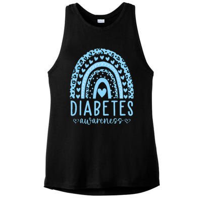 In November We Wear Blue Diabetes Awareness Month Ladies PosiCharge Tri-Blend Wicking Tank