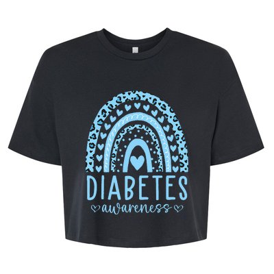 In November We Wear Blue Diabetes Awareness Month Bella+Canvas Jersey Crop Tee