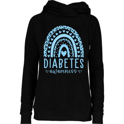 In November We Wear Blue Diabetes Awareness Month Womens Funnel Neck Pullover Hood