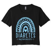 In November We Wear Blue Diabetes Awareness Month Women's Crop Top Tee