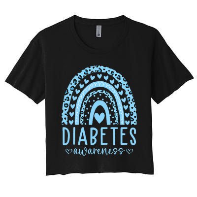 In November We Wear Blue Diabetes Awareness Month Women's Crop Top Tee