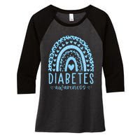 In November We Wear Blue Diabetes Awareness Month Women's Tri-Blend 3/4-Sleeve Raglan Shirt