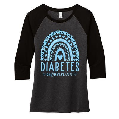 In November We Wear Blue Diabetes Awareness Month Women's Tri-Blend 3/4-Sleeve Raglan Shirt