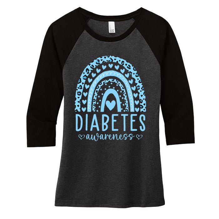 In November We Wear Blue Diabetes Awareness Month Women's Tri-Blend 3/4-Sleeve Raglan Shirt