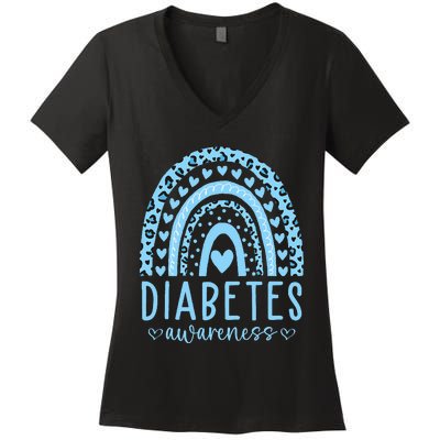 In November We Wear Blue Diabetes Awareness Month Women's V-Neck T-Shirt