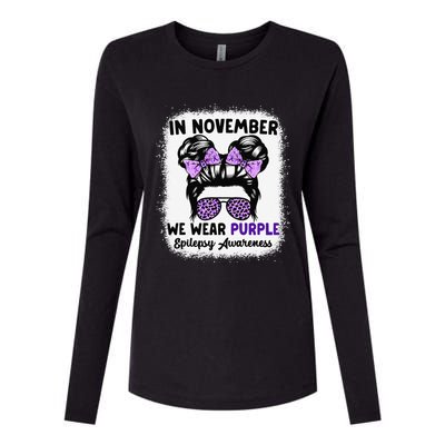 In November We Wear Purple Epilepsy Awareness Women Epilepsy Gift Womens Cotton Relaxed Long Sleeve T-Shirt