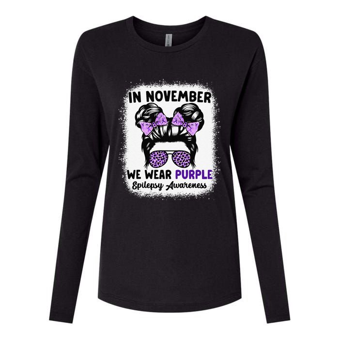 In November We Wear Purple Epilepsy Awareness Women Epilepsy Gift Womens Cotton Relaxed Long Sleeve T-Shirt