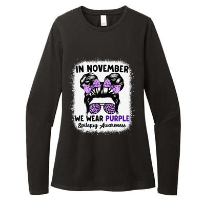 In November We Wear Purple Epilepsy Awareness Women Epilepsy Gift Womens CVC Long Sleeve Shirt