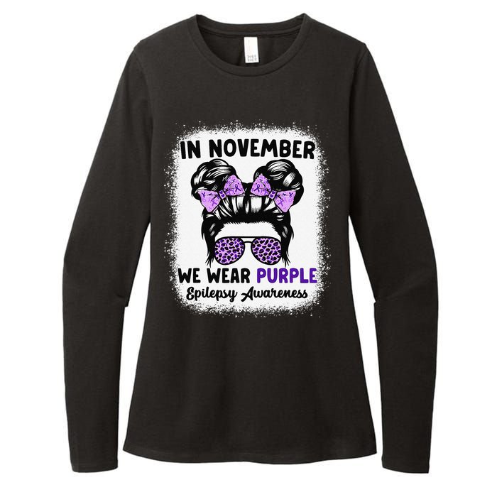 In November We Wear Purple Epilepsy Awareness Women Epilepsy Gift Womens CVC Long Sleeve Shirt