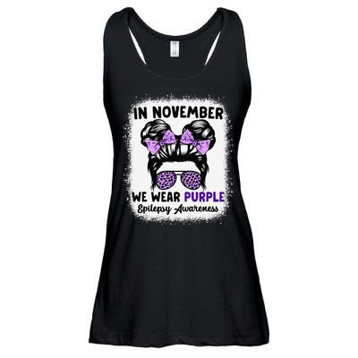 In November We Wear Purple Epilepsy Awareness Women Epilepsy Gift Ladies Essential Flowy Tank