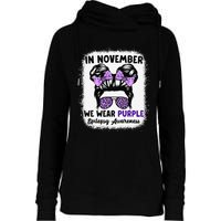 In November We Wear Purple Epilepsy Awareness Women Epilepsy Gift Womens Funnel Neck Pullover Hood