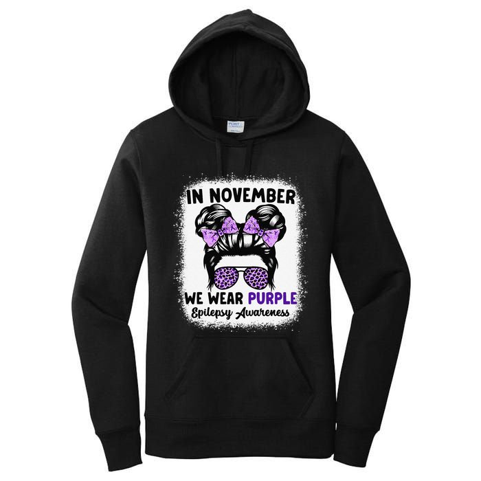 In November We Wear Purple Epilepsy Awareness Women Epilepsy Gift Women's Pullover Hoodie