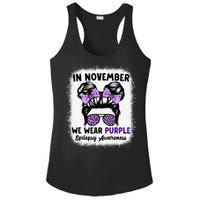 In November We Wear Purple Epilepsy Awareness Women Epilepsy Gift Ladies PosiCharge Competitor Racerback Tank