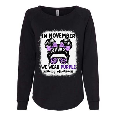 In November We Wear Purple Epilepsy Awareness Women Epilepsy Gift Womens California Wash Sweatshirt