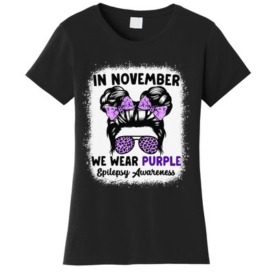 In November We Wear Purple Epilepsy Awareness Women Epilepsy Gift Women's T-Shirt