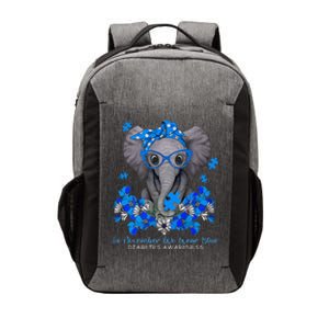 In November We Wear Blue Elephant Diabetes Awareness Gifts Vector Backpack