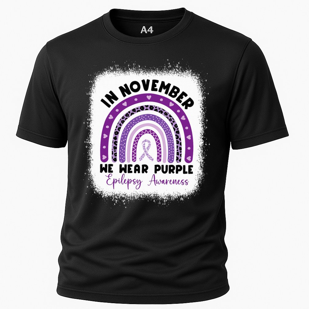 In November We Wear Purple Epilepsy Awareness Month Rainbow Cooling Performance Crew T-Shirt