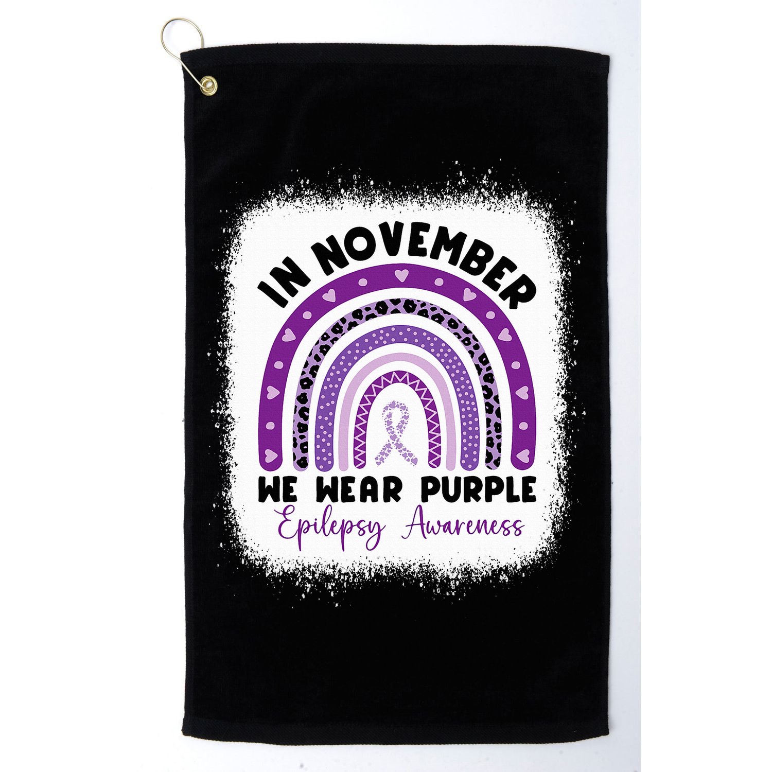 In November We Wear Purple Epilepsy Awareness Month Rainbow Golf Towel