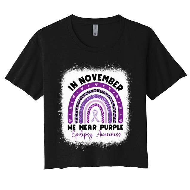 In November We Wear Purple Epilepsy Awareness Month Rainbow Crop Top