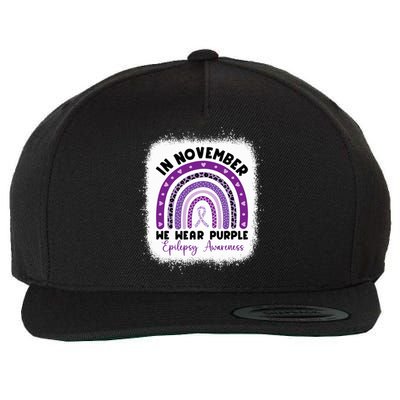 In November We Wear Purple Epilepsy Awareness Month Rainbow Wool Snapback Cap