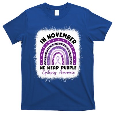 In November We Wear Purple Epilepsy Awareness Month Rainbow T-Shirt