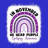 In November We Wear Purple Epilepsy Awareness Month Rainbow 16 in Basic Backpack