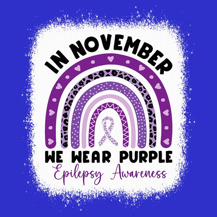 In November We Wear Purple Epilepsy Awareness Month Rainbow 16 in Basic Backpack