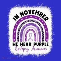 In November We Wear Purple Epilepsy Awareness Month Rainbow Premium T-Shirt