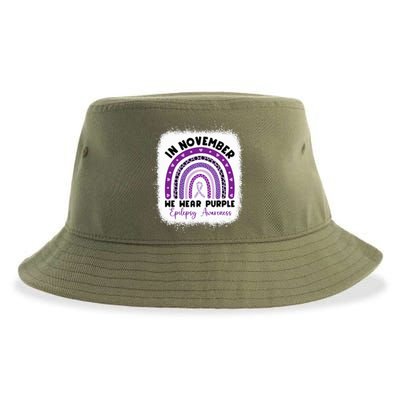 In November We Wear Purple Epilepsy Awareness Month Rainbow Sustainable Bucket Hat