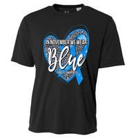 In November We Wear Blue Diabetes Awareness Month Leopard Cooling Performance Crew T-Shirt