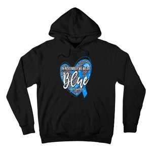 In November We Wear Blue Diabetes Awareness Month Leopard Hoodie