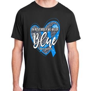 In November We Wear Blue Diabetes Awareness Month Leopard Adult ChromaSoft Performance T-Shirt