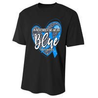 In November We Wear Blue Diabetes Awareness Month Leopard Performance Sprint T-Shirt