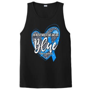 In November We Wear Blue Diabetes Awareness Month Leopard PosiCharge Competitor Tank