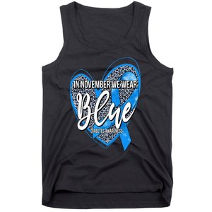 In November We Wear Blue Diabetes Awareness Month Leopard Tank Top