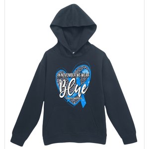 In November We Wear Blue Diabetes Awareness Month Leopard Urban Pullover Hoodie