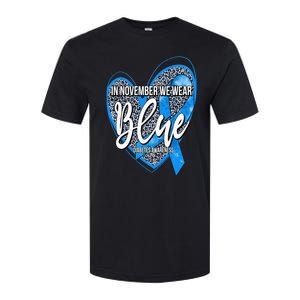 In November We Wear Blue Diabetes Awareness Month Leopard Softstyle CVC T-Shirt